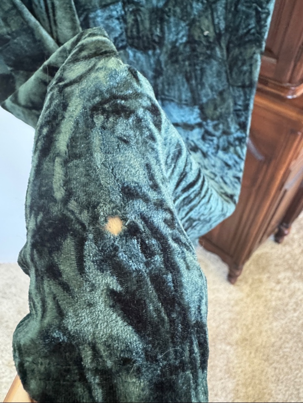 The Vanity Room Forrest Green Velvet Mini Dress Size Med Nordstrom *Small Flaw* - Picture 2 of 5